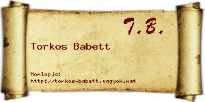 Torkos Babett névjegykártya